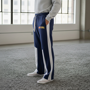 Pantalones Deportivos Casuales para Hombre, Personalizados OEM, Lavados, de Algodón 100% Resistente, Ecológicos, Cintura Media, Bicolor, con Logotipo Impreso en DTF, Estilo Holgado - Product Image 3