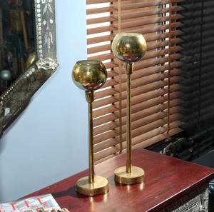 <b>Brass</b> Candle Stand Round Metal Home Decoration Durable Table Top Display - Product Image 1