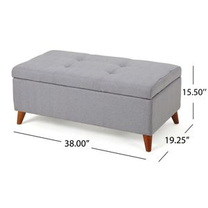 Ainsley Tufted Button <b>Storage</b> Ottoman Bench <b>with</b> Hinged Lid for Home Decor in Living Room or Bedroom Stylish <b>Stools</b> & Ottomans - Product Image 6