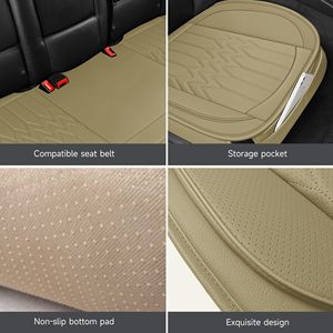 Funda de Asiento de Coche de Lino y Microfibra de PVC, Juego Completo, Protector de Asientos Delanteros y Traseros con Bolsillo de Almacenamiento - Product Image 4
