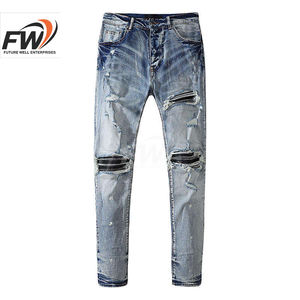 กางเกงยีนส์เดนิมทรงตรงหลวมสไตล์เรโทรแบบสตรีทแฟชั่นสั่งทำขายส่งสำหรับผู้ชาย ผ้าฝ้ายเดนิมฟอกสีอ่อน - Product Image 1