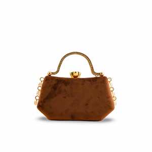 คลัทช์กระเป๋าราตรีสีน้ำตาลแฟนซี - Product Image 1