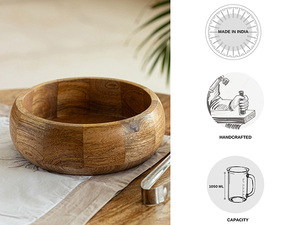 การออกแบบใหม่และรูปร่างใบเหลืองชามสลัดไม้กับเซิร์ฟเวอร์ - Product Image 4