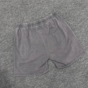 Men's Eco-Friendly Breathable Solid Gray Quick Dry Canvas Drawstring Shorts with Pockets Casual Mid Waist Polyester Short Length - Product Image 2