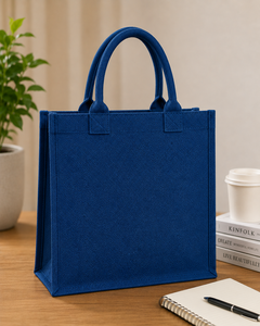 Bolsa de Yute Azul con Diseño de Huellas y Asas de Cuerda, Tamaño Mediano, para Uso Diario, Playa, Exposiciones y Compras, Pequeños Pasos, Gran Impacto - Product Image 6