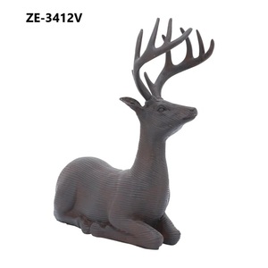 Escultura de Ciervo de Resina Hecha a Mano, 11x5x11 Pulgadas, Figura de Animal Rústica para Decoración de Mesa de Salón - Product Image 2