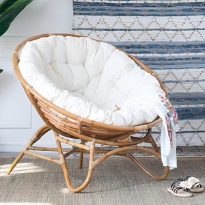Natural <b>cane</b> rattan saucer <b>chair</b> comfortable papasan leisure swivel <b>chairs</b> for living rooms - Product Image 1
