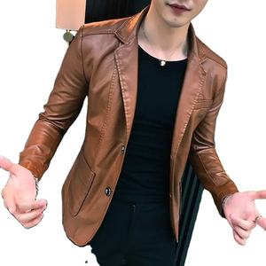 Chaquetas de Motociclista de Cuero de Borrego Personalizadas para Hombre, de Alta Calidad, Estilo Urbano, Cálidas, con Cierre, Cuello Mao y Cierre de Hebilla - Product Image 1