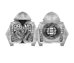 Sudadera con Capucha Personalizada para Mujer, 100% Algodón, 500 g/m², Gruesa, con Gráfico Bordado Recortado y Cierre Cuadrado con Detalle de Pedrería - Product Image 1