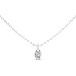 Pendentif ovale en or jaune 14 carats avec diamant de laboratoire pour femme |   Vêtements de mariée |   Nouveau diamant cultivé - Product Image 3