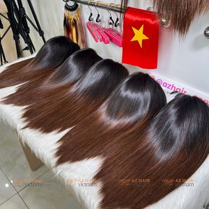 Wholesale 100% Raw Vietnamese Hair Glueless <b>Wigs</b> Human Hair <b>Lace</b> Front <b>Wigs</b> 2x4 2x6 Small Big Cap Size <b>Wigs</b> Brown Tip Color - Product Image 5