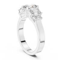 Bague de fiançailles en argent sterling ovale et moissanite émeraude à cinq pierres |   Bague de mariage multi-pierres pour femme