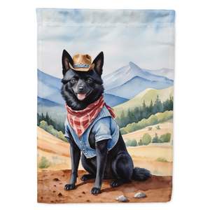 Schipperke Cowboy Bienvenido Jardín Bandera Multicolor Buzón Decorativo Patio Bandera Patio Obra de arte para macizos de flores Tamaño pequeño - Product Image 1