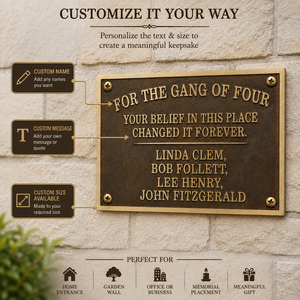 Brass <b>Memorial</b> <b>Plaque</b> Rectangular Casting Embossed Honor Sign Embossing Printing Wall Decor Modern Theme Home Business Use - Product Image 4