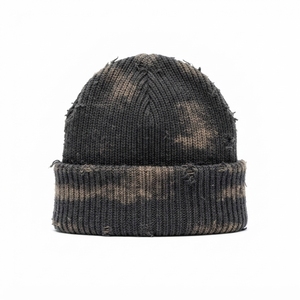 Custom Charcoal Gray Rib Knit Cuffed <b>Beanie</b> Hat Winter Warm <b>Skull</b> Cap With Embroidered Logo - Product Image 5