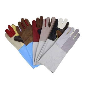 Gants de sécurité en cuir de vachette résistant à la chaleur et à l'abrasion, longs, pour le soudage, adaptés aux environnements à haute température - Product Image 1