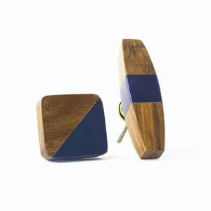 Sujetalibros con incrustaciones de resina azul, decoración artística para el hogar, forma redonda, técnica de fundición artesanal, pomo para muebles - Product Image 6