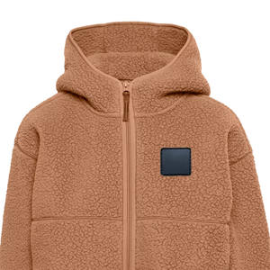 Veste Sherpa personnalisée pour femme à col montant, en polaire Teddy, coupe oversize, avec fermeture éclair quart de zip - Product Image 6