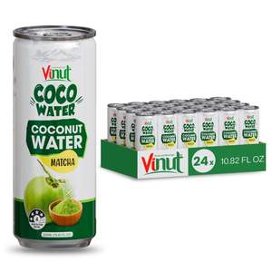 320ml Agua de Coco Esterilizada Sin Azúcar con Puré de Matcha, 100% Jugo Sin Azúcar Añadido, 24 Latas, Venta al por Mayor, Marca Privada, Vietnam - Product Image 1