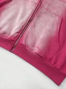 Sudadera con capucha prémium para hombre, estilo vintage, con lavado mineral, cremallera completa, algodón grueso, ropa urbana OEM, fabricante mayorista de fábrica - Product Image 2
