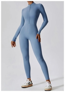 Nuevo Top Deportivo de Manga Corta con Cierre para Mujer, Cuello en V, Ligero, Transpirable, Elástico, de Spandex/Nylon para Yoga y Deportes - Product Image 4