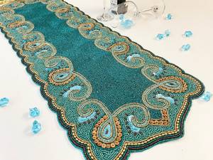 Handmade bead table runner, beaded runner - Product Image 4
