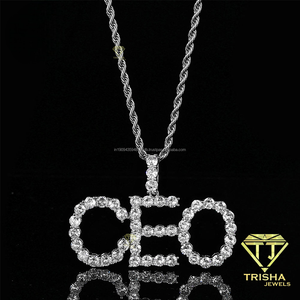 จี้เพชรโมอิสซาไนต์แบบ Iced Out สั่งทำได้ พร้อมสร้อยเชือก สไตล์ฮิปฮอป สำหรับผู้ชายและผู้หญิง - Product Image 1