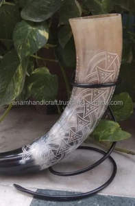 Jarra de búfalo tallada vikinga personalizada, hecha a mano, Ágata Natural, cuerno para beber, Animal, taza koi, estilo, decoración de cerveza, taza Koi - Product Image 3