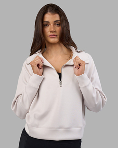 2026 OEM Sweat à capuche polaire personnalisable pour femme, grande taille, demi-zip avec fermeture éclair métallique et logo - Product Image 3
