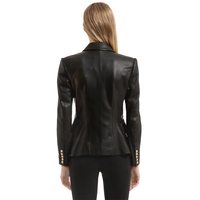 Nouveau produit en promotion : Manteau veste de costume en cuir véritable pour femme, collection automne-hiver, grande taille, finition tissée respirante