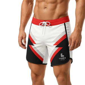 Custom Geometric Print <b>Men</b> Surf Board Shorts Quick Dry Swim <b>Trunks</b> Sublimation Printed Beach Water Sports Shorts OEM ODM Service - Product Image 1