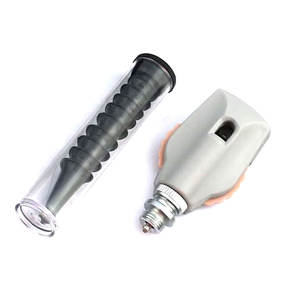 Otoscope à fibre optique, otoscope LED, kit ORL, deux ampoules de remplacement gratuites, couleur grise, outil de diagnostic professionnel des oreilles - Product Image 2