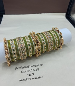PADMAWATI <b>BANGLES</b> PRIVATE LIMITED High Quality Luxury Tungsten <b>Gold</b> Plated Multi Color Women's <b>Bangles</b> <b>Set</b> Engagement Gift - Product Image 3