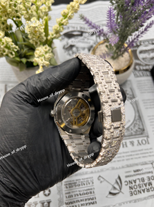 Reloj de Lujo con Diamantes Moissanite VVS, Caja de Acero Inoxidable, Estilo Hip Hop, Unisex, para Hombres y Mujeres, para Fiestas - Product Image 3