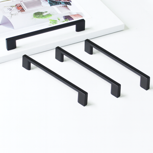 Durable Modern Minimalist Zinc Alloy Cabinet Handle Slim Square Bar Pull Matte <b>Black</b> Furniture Handle for Kitchen Bathroom - Product Image 1