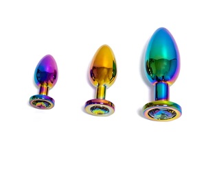 Juego de Tapones Anales de Acero Inoxidable de Grado Quirúrgico con Cristales Coloridos, Tapón Anal Metálico de Uso Manual, Certificado CE - Product Image 4