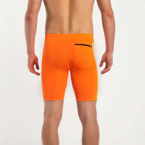 Pantalones cortos de compresión de tela elástica y de soporte, color naranja, para hombre, precio económico, OEM personalizado. - Product Image 3