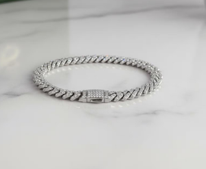 925 Sterling <b>Silver</b> Moissanite Cuban Bracelet Beautiful Bracelet For <b>Men</b> - Product Image 5