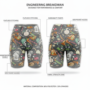 Shorts de sport taille haute pour la remise en forme, design par sublimation, imprimé, style cycliste, extensibles, respirants, pour l'entraînement et la course, OEM ODM - Product Image 2