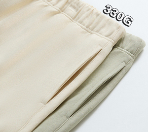 Ensembles d'hiver pour hommes : T-shirts à manches courtes et shorts respirants, coupe décontractée, 100 % coton, écologiques, avec cordon de serrage - Product Image 6