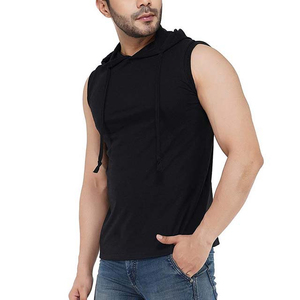 เสื้อกล้ามออกกำลังกายผู้ชายสำหรับฤดูร้อน ผ้าฝ้าย/โพลีเอสเตอร์ ระบายอากาศได้ดี แบบสวมหัว ไม่มีแขน รับผลิตแบบ OEM - Product Image 5
