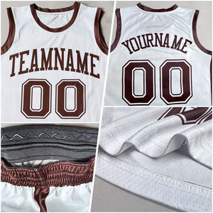 Custom <b>Gold</b> Maroon Round Neck Sublimation Basketball Uniform Jersey Wholesale Team Sportswear Custom Logo Name <b>Number</b> Breathable - Product Image 6