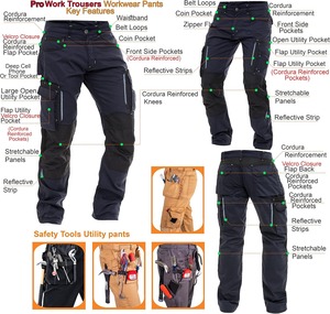 Pantalons de travail professionnels pour la construction, multi-poches, renforcés, fournisseur de pantalons utilitaires - Product Image 5