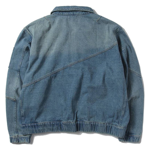 Men's <b>Denim</b> <b>Jacket</b> Casual Turn-down Collar Regular Fit Washed Cotton Zipper Closure Solid Color Autumn Style - Product Image 2