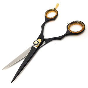 Kit de ciseaux de barbier ZARNAB SURGICAL de haute qualité, revêtement titane noir, pour droitiers, pointe arrondie, 28 dents, manche court - Product Image 6