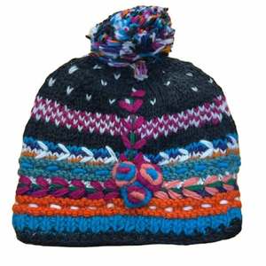 Custom-Size Winter Knitted <b>Hat</b> 100% Wool for Adults Unisex Embroidered winter <b>Cap</b> - Product Image 5