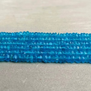 Natural Neon Apatite Faceted Rondelle <b>Spacer</b> Beads 3MM 5MM Loose Gemstone Beads Strand For Jewelry Making Wholesale Price Bulk - Product Image 4