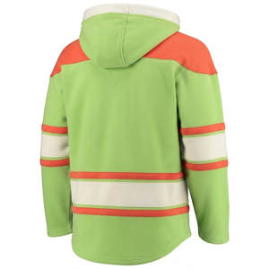 Sweat-shirt à capuche respirant vert clair pour le hockey sur glace, pull vintage personnalisé, vêtement de sport thermique 100 % coton - Product Image 2