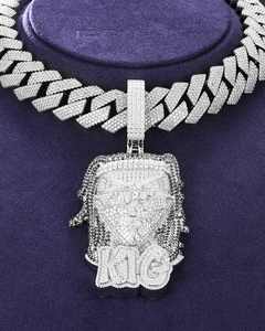 จี้ห้อยคอฮิปฮอปดีไซน์ 3 มิติแบบกำหนดเอง ประดับเพชรโมอิสซาไนต์สีดำ เงินชุบโรเดียม รุ่น Iced Out ทันสมัย - Product Image 1