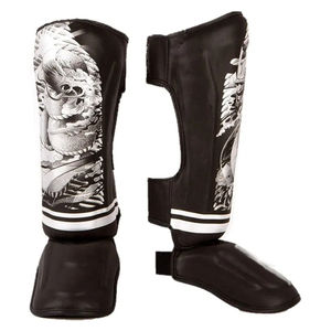 Protège-tibias et protège-pieds en cuir de vachette véritable pour MMA, Kickboxing, Muay Thai et Boxe - Product Image 1